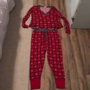 PJ Salvage hearts thermal pajama set